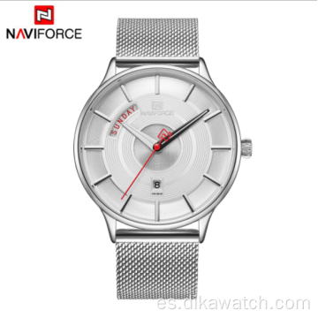 NAVIFORCE 3007 comercio exterior nuevo reloj de personalidad de moda reloj de cuarzo con banda de malla de acero inoxidable